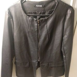 Leather Ruffled Jacket